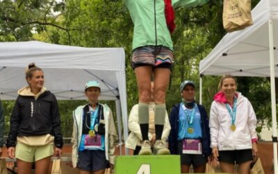 Marie-Christine victorieuse au Trail des Maures